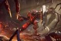 The character fights monsters in Anthem.