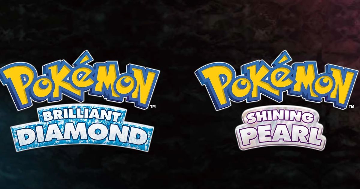 Pokémon Brilliant Diamond and Shining Pearl logos are shown next to one another. 