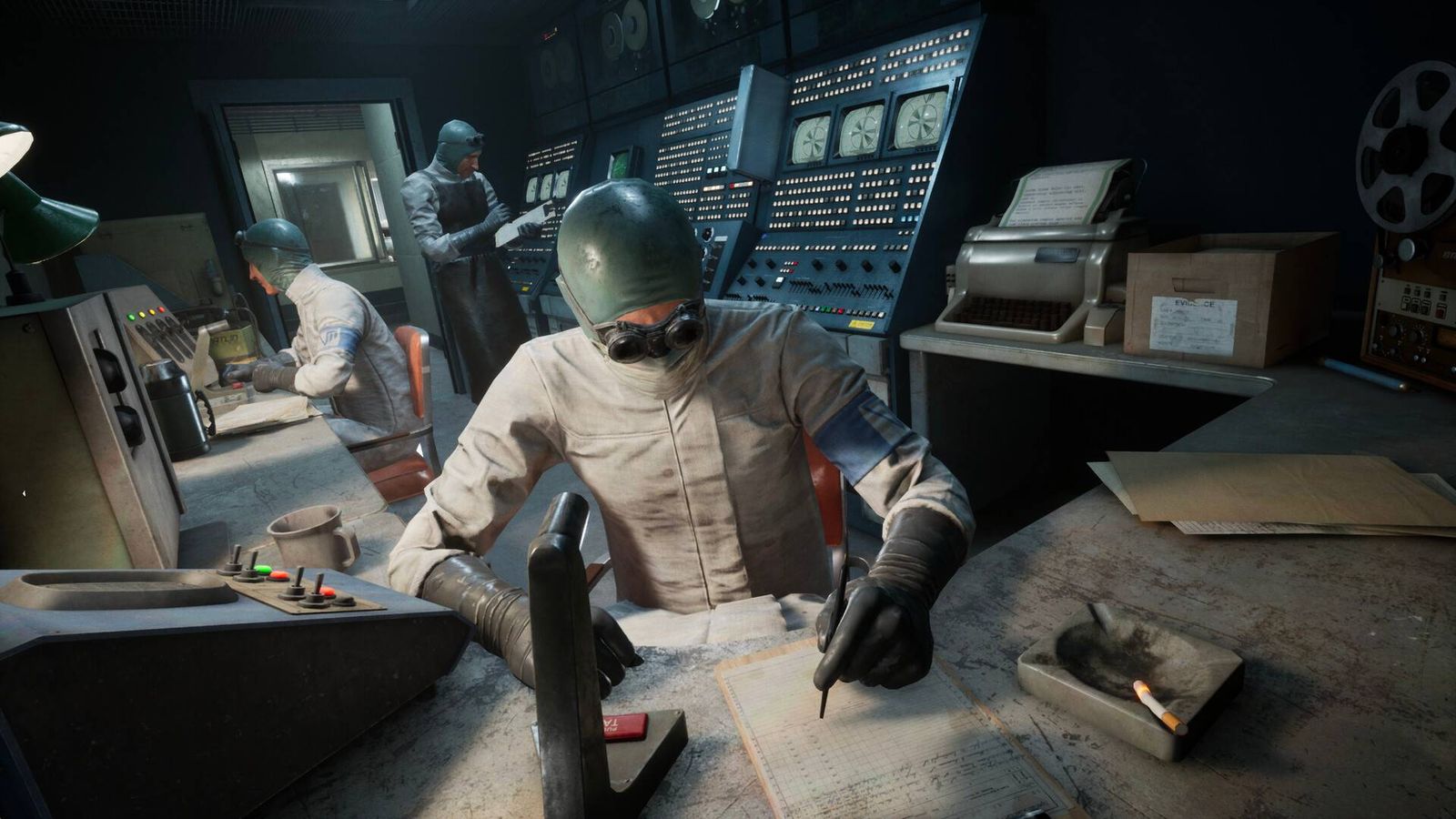 A masked surgeon in The Outlast Trials.