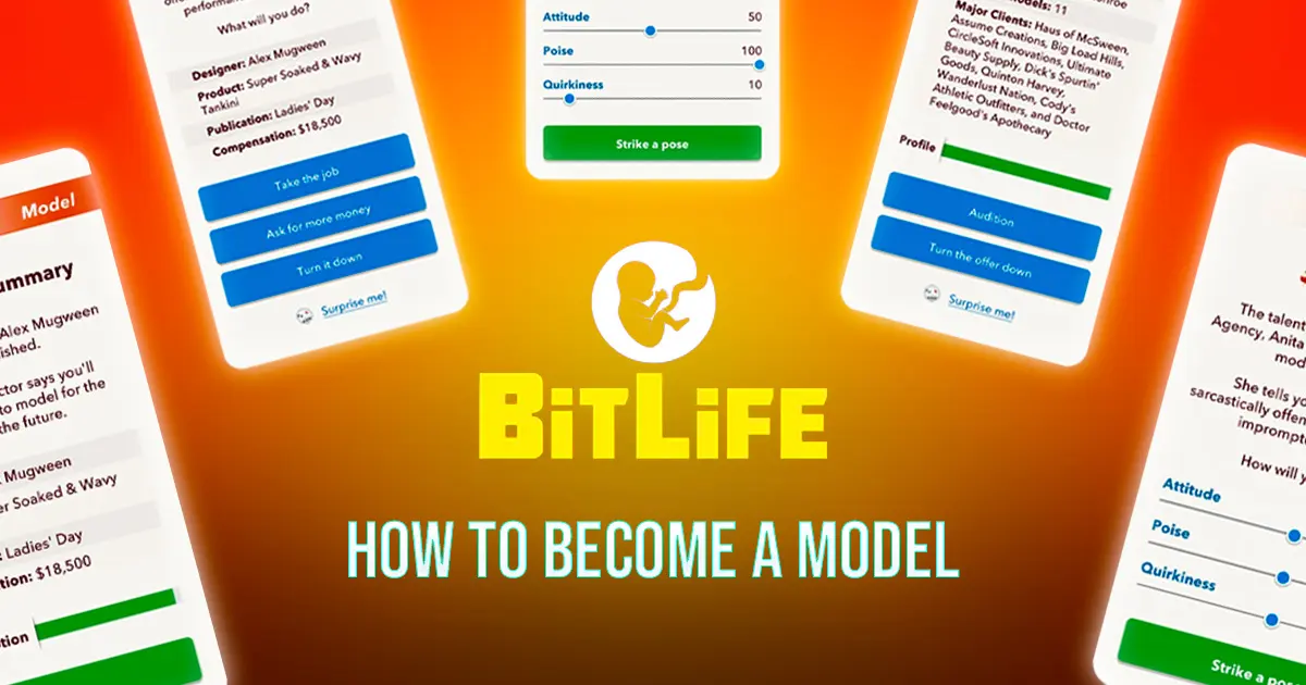 BitLife how to become a model with model resumes