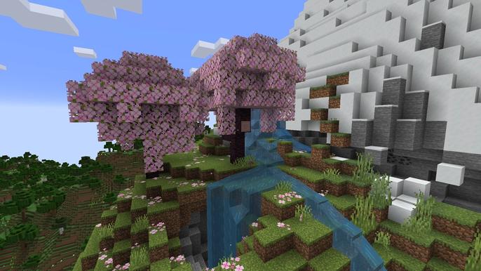 The Cherry Blossom biome in the new 1.20 Minecraft update