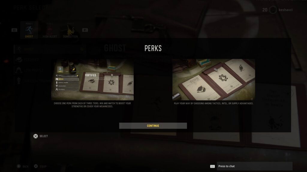 Message Box Showing Information On Vanguard's Perks