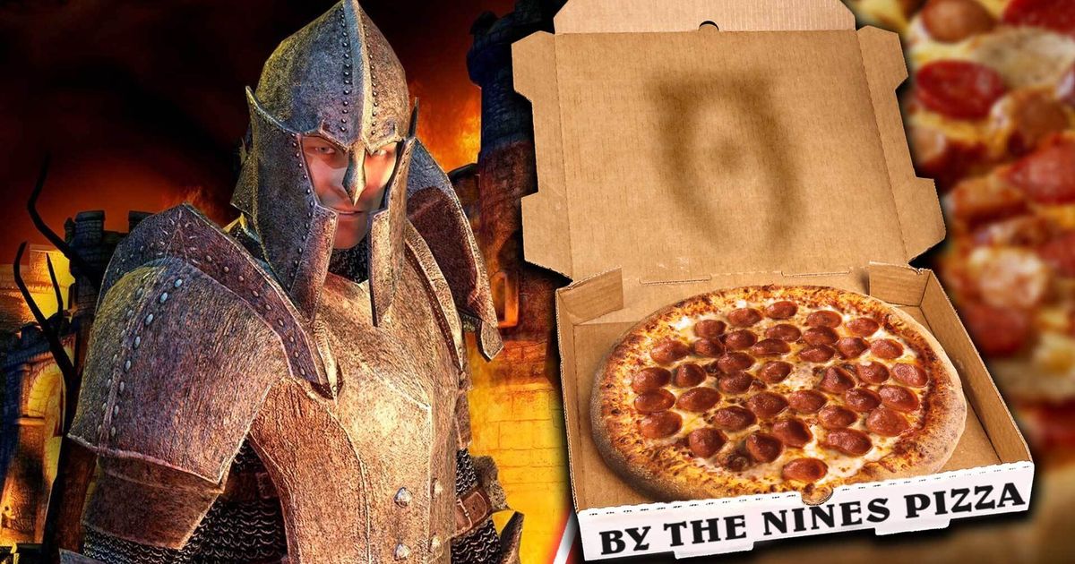 An image of a pizza in Oblivion.