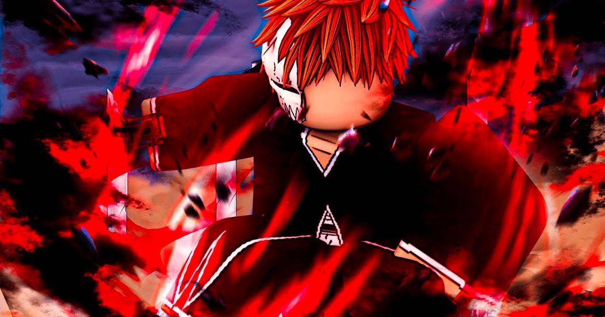 A Roblox anime character surrounded by red flames in Soul War.