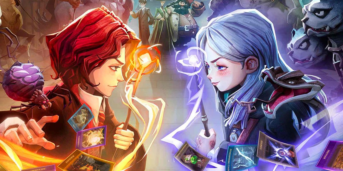 Two wizards duelling in Harry Potter Magic Awakened