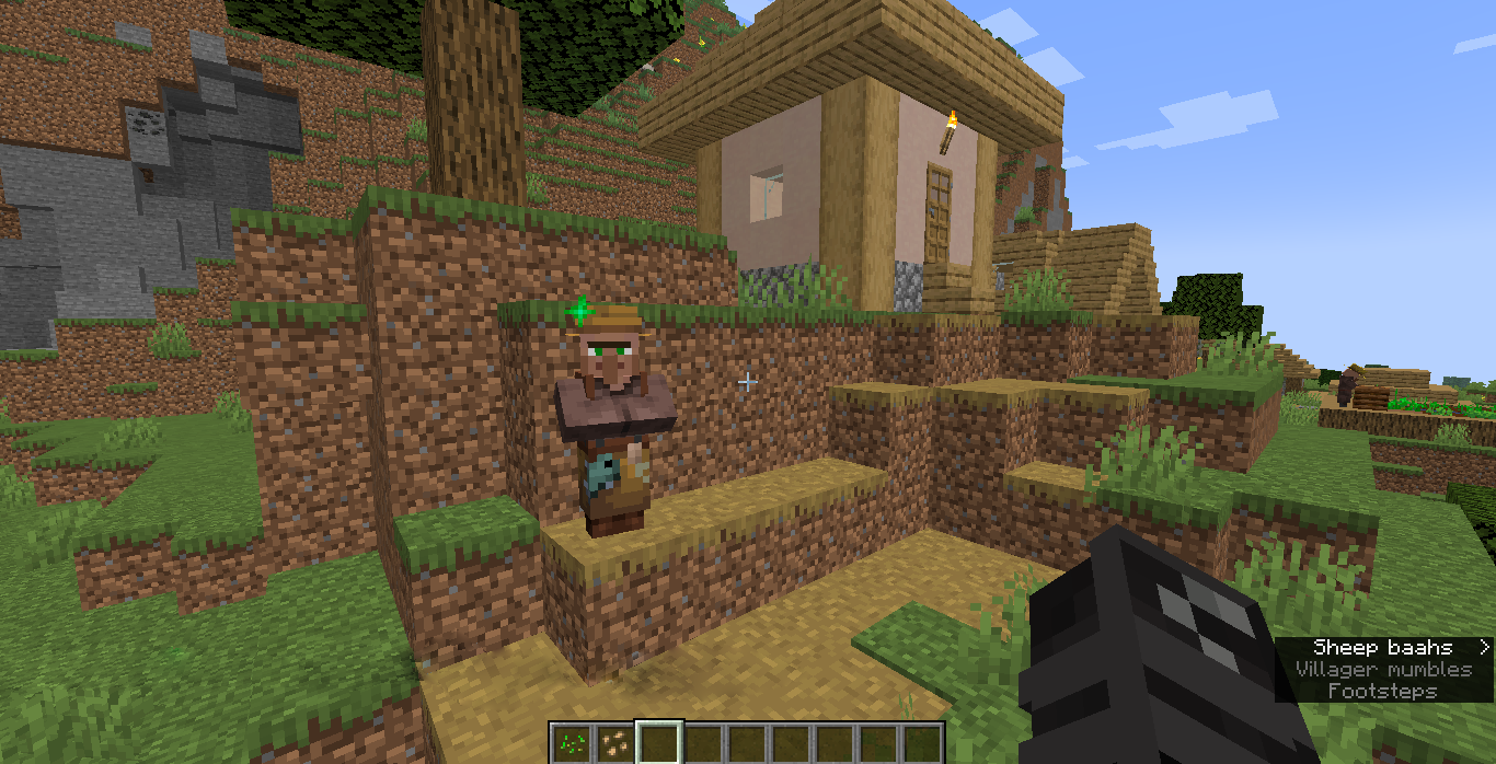 A Minecraft Fisherman standing on a path. 