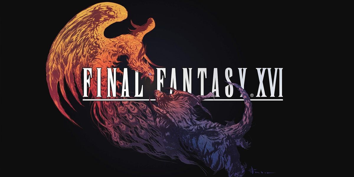 Final Fantasy 16 poster image with black background and text
