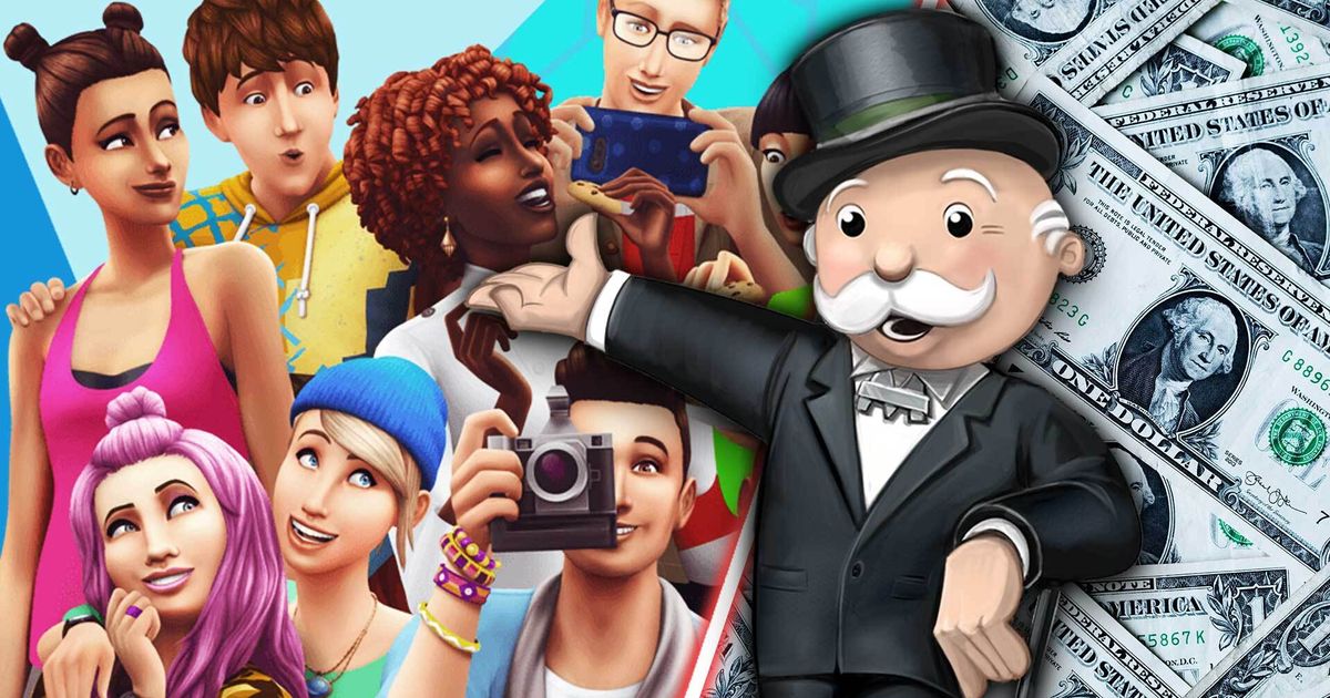 An image of the Monopoly man in The Sims.