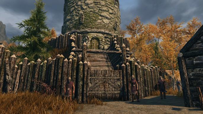 An image of a new town in Skyrim's the Rift.