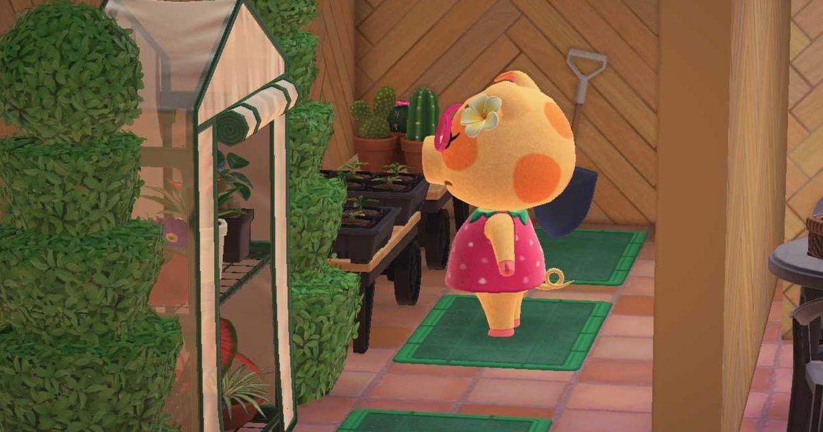 Animal Crossing New Horizons Happy Home Paradise Character in Garden Room by Partition Wall