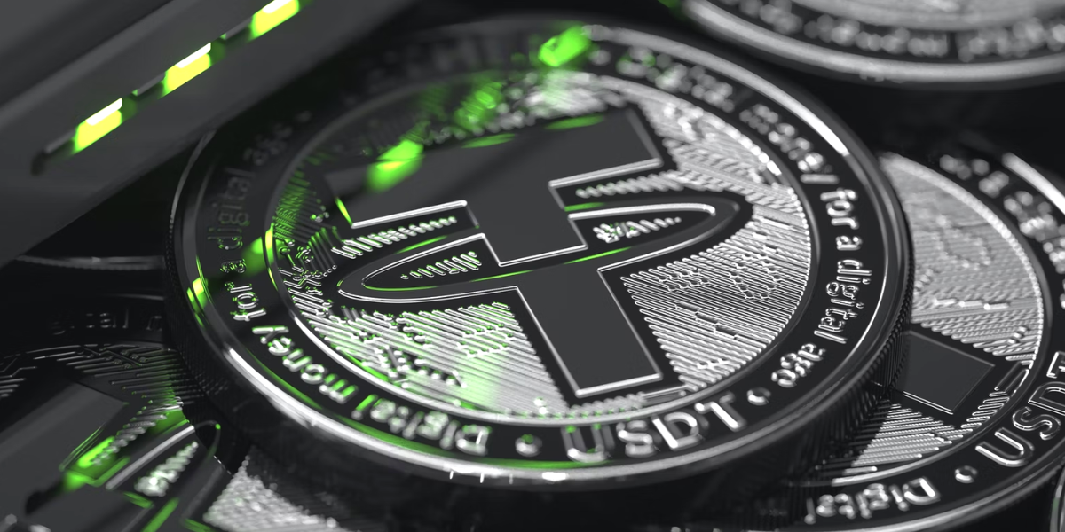 USDT Depeg image of Tether cryptocurrency coin