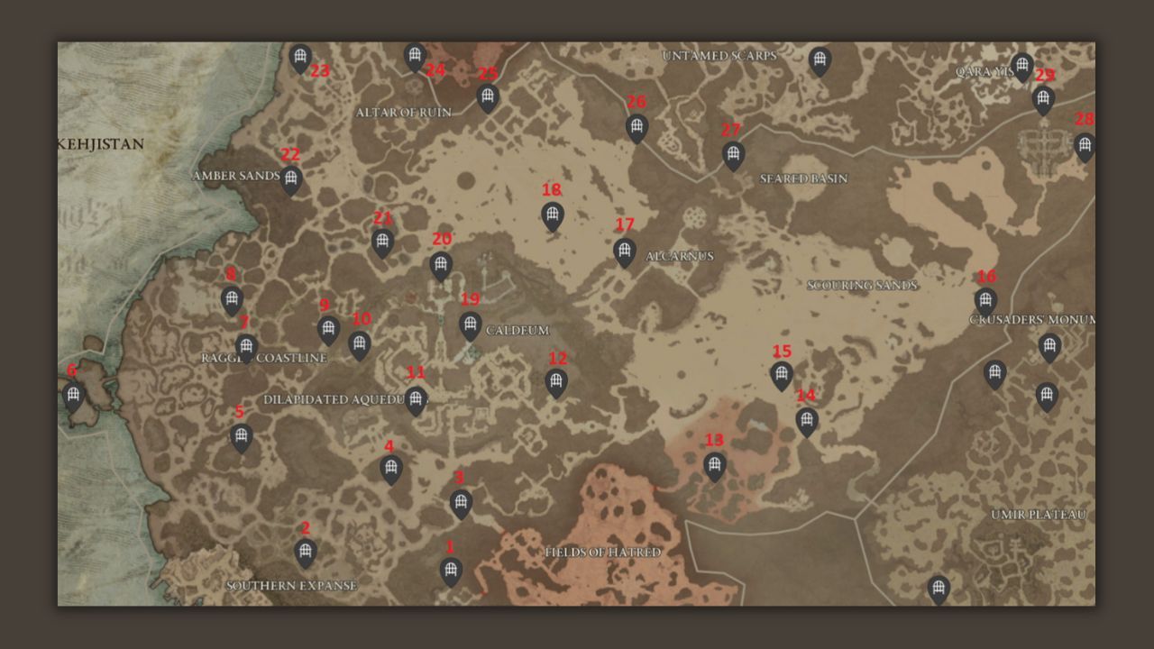 All dungeons in Kehjistan