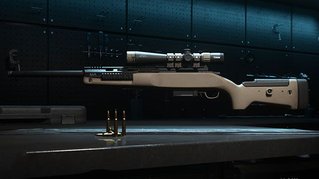 Screenshot of Warzone 2 LA-B 330 sniper rifle on black and dark blue background