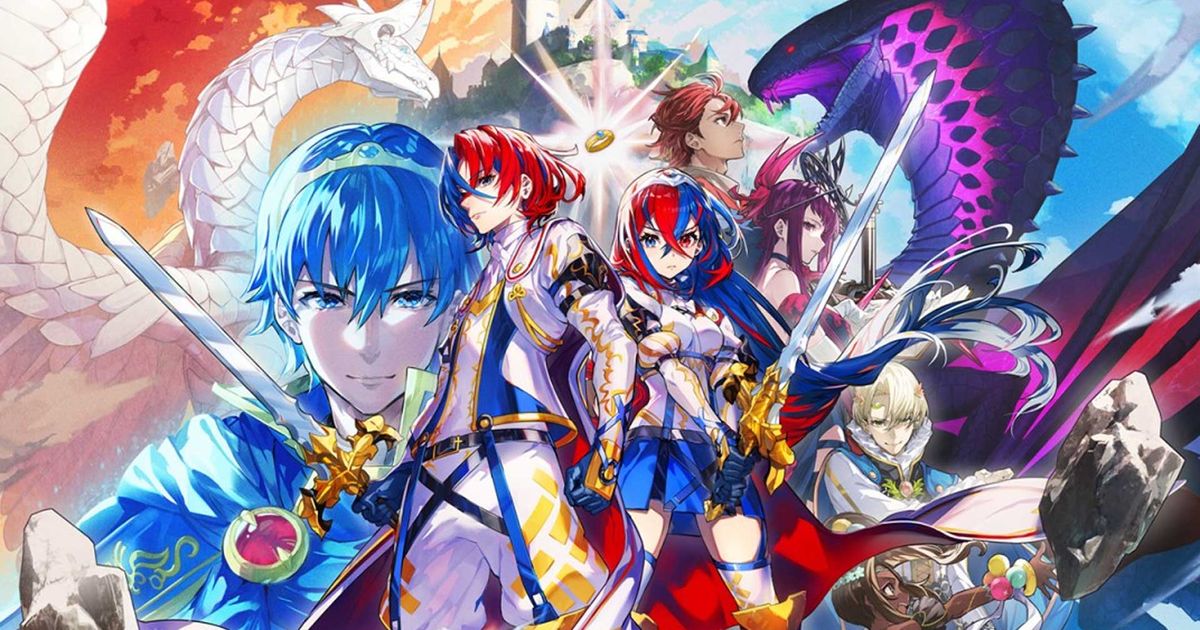 Fire Emblem Engage characters featured on the box.