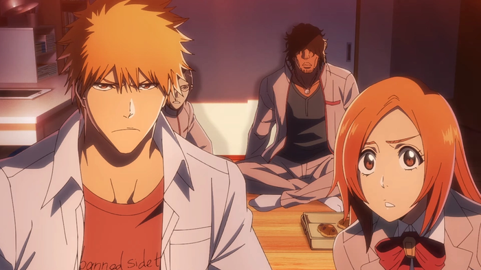 The cast from Bleach: Thousand-Year Blood War in a wooden room