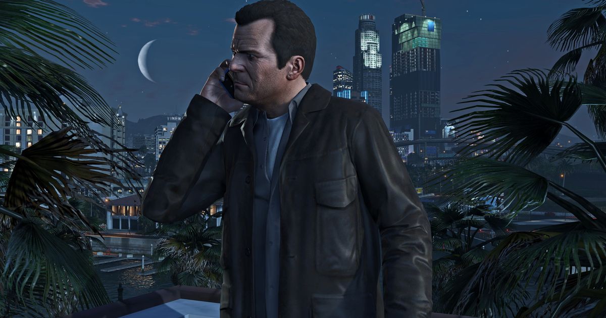 A promo screenshot for GTA 5.