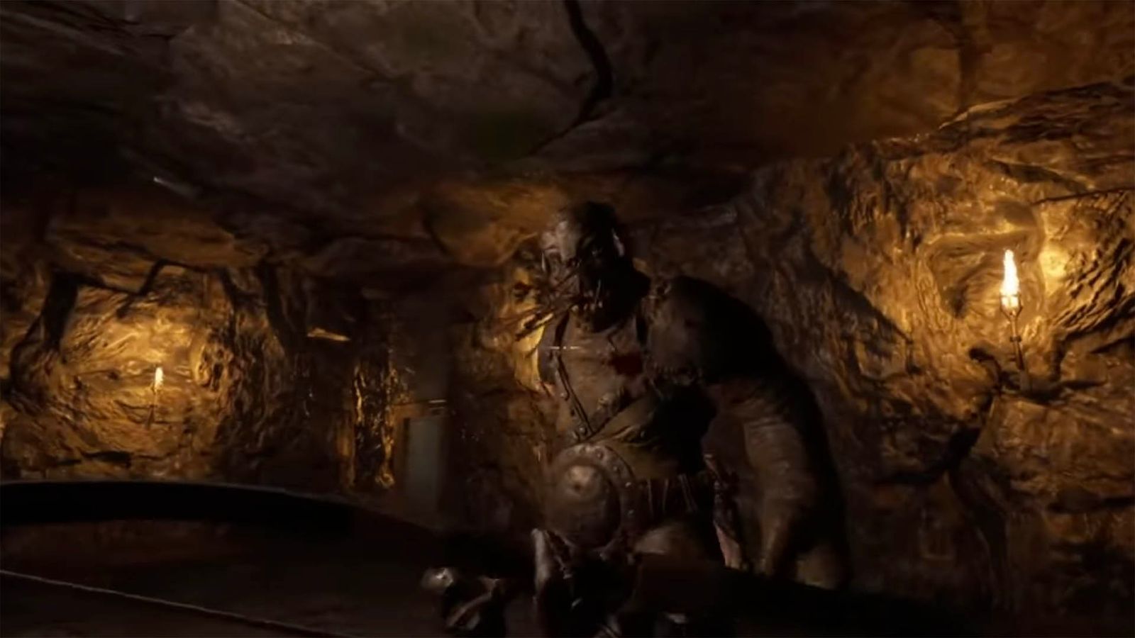A Cave Troll with arrows in its head in Dark and Darker.