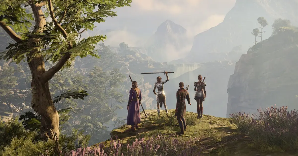 Companions looking at the horizon in Baldur's Gate 3