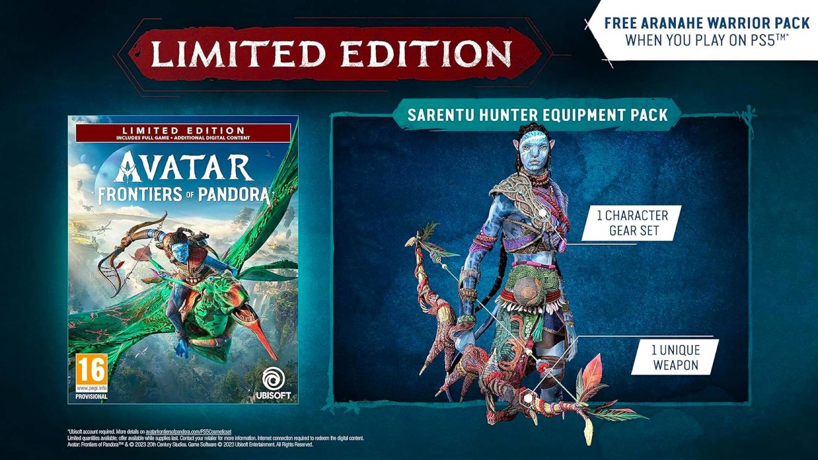 Image of the Limited Edition bonuses in Avatar Frontiers of Pandora.