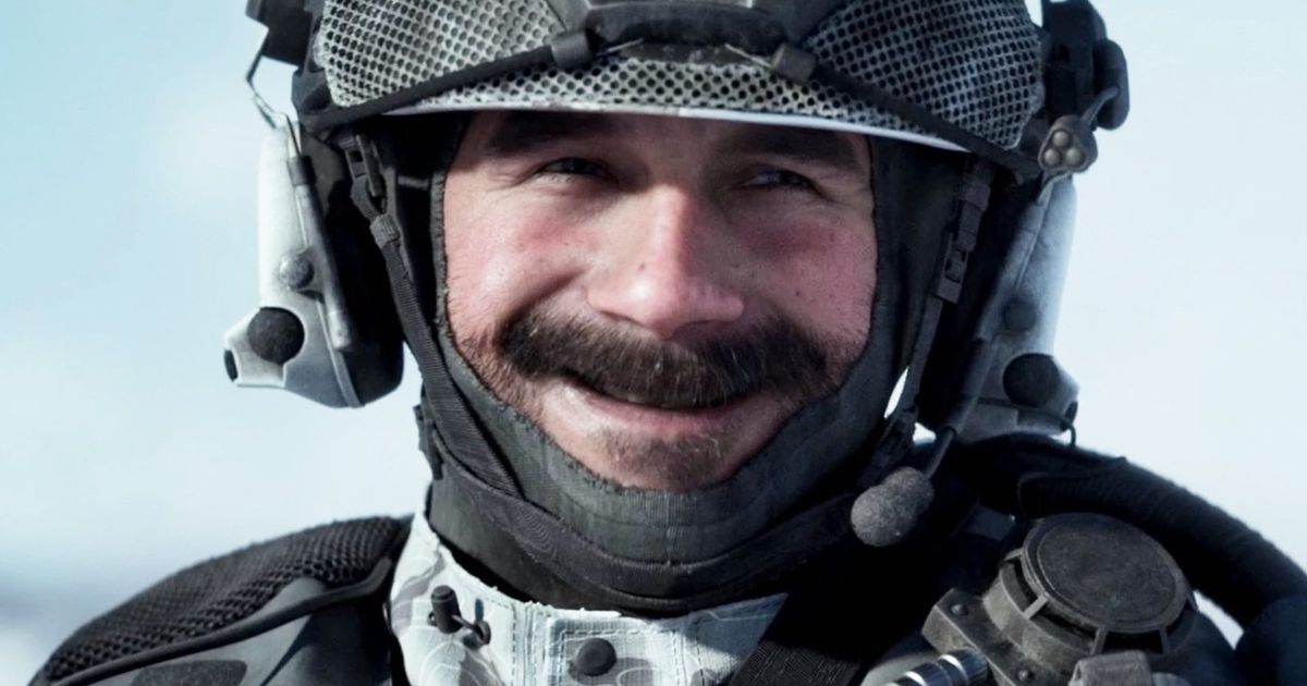 Modern Warfare 3 Captain Price with a crap-eating grin 