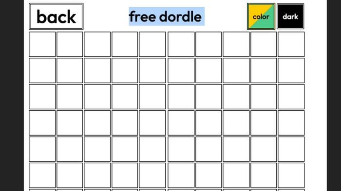 Image of a blank grid on the Free Dordle mode in Dordle