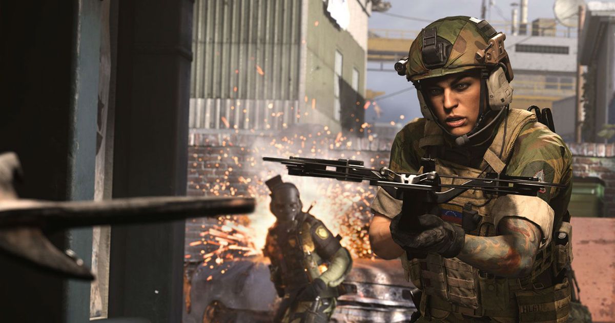 Image showing Modern Warfare player firing crossbow
