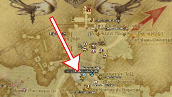 The unlock quest location for Eureka Orthos in FFXIV.