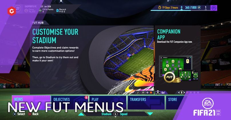 FIFA 21 Ultimate Team: New FUT Menu, Menu Navigation And