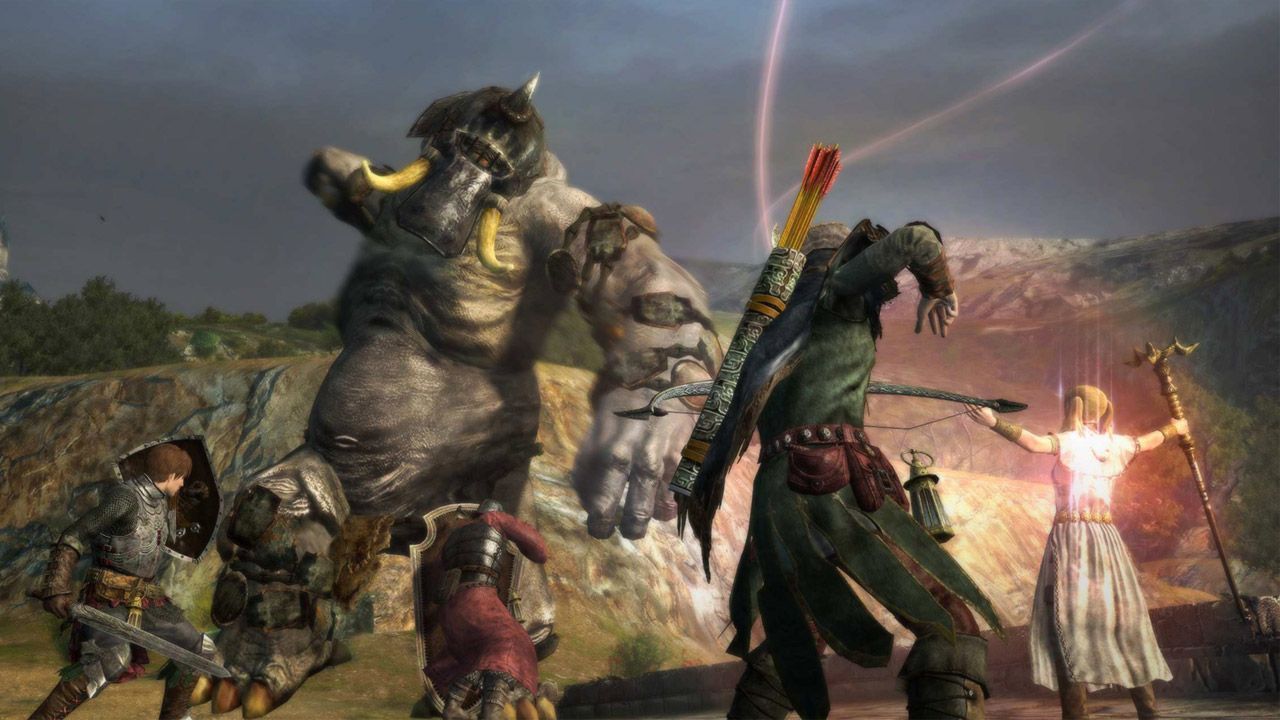 Image of an action sequence in Dragon's Dogma 