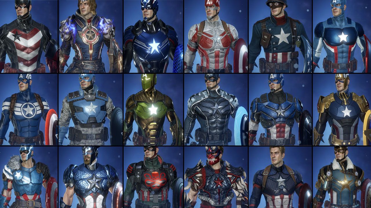 Every Marvel Future Revolution Captain America costume.