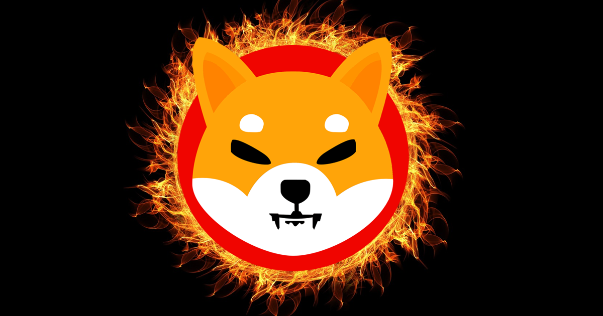 Shiba Inu Logo around a burning portal