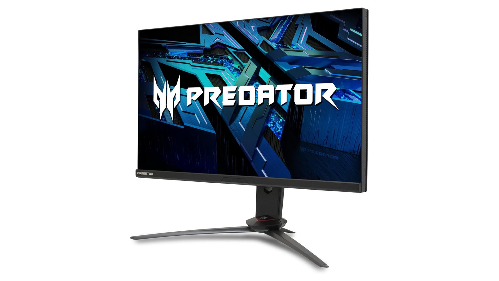 Acer Predator XB273U product image of a black monitor featuring white Predator branding on the display.