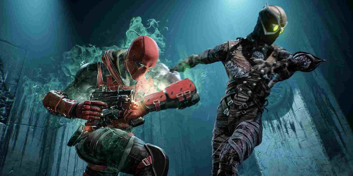 Image of Red Hood elbowing an enemy in Gotham Knights.