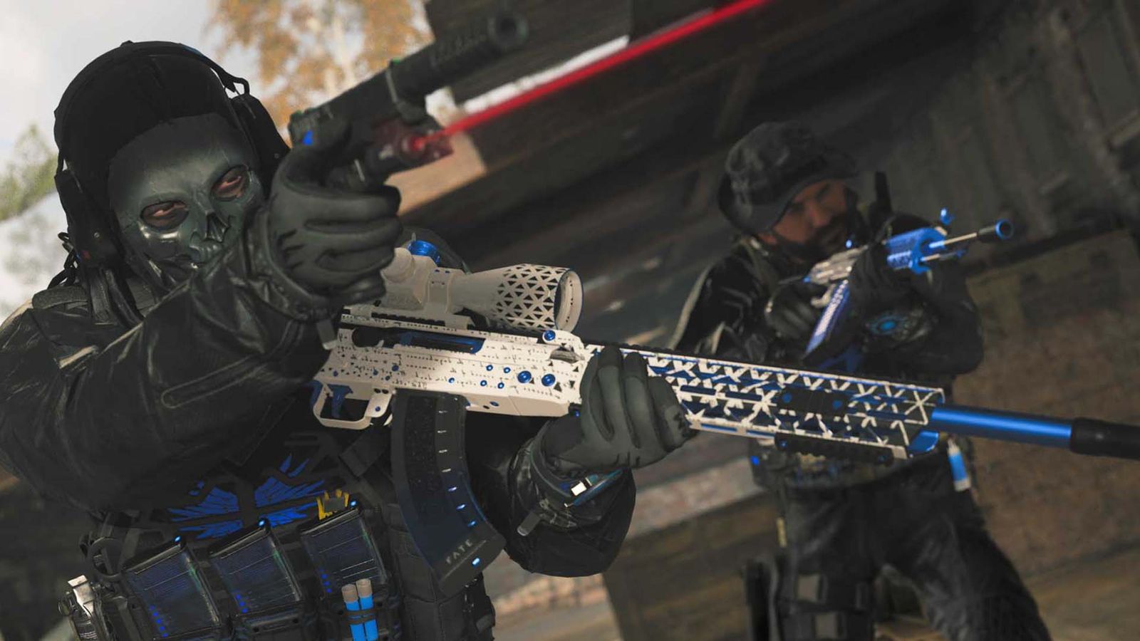 Modern Warfare 3 player holding pistol and marksman rifle with Captain Price in background