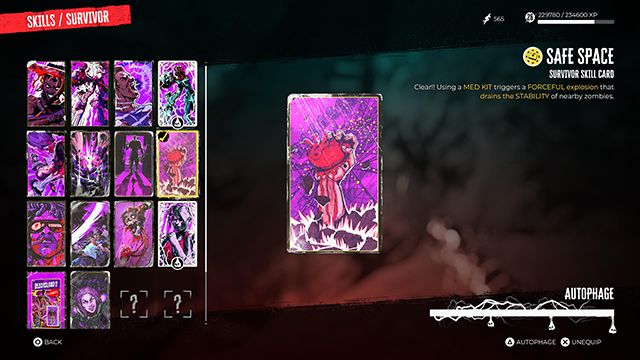 Screenshot showing Dead Island 2 Skill Card
