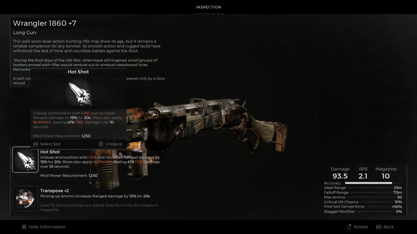remnant 2 rifle weapon with hot shot weapon mod