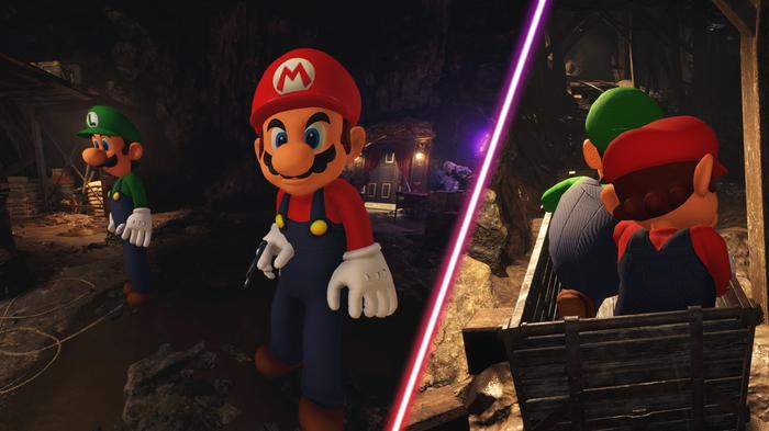 Mario in the Resident Evil 4 Remake.