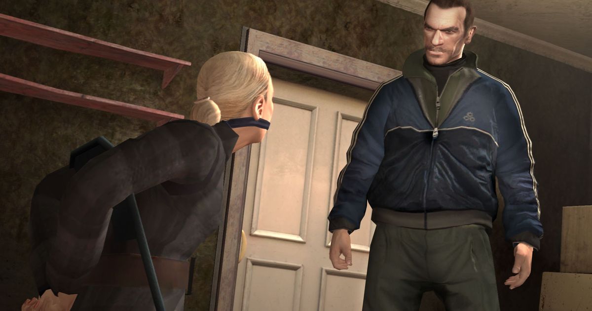 Niko Bellic and a hostage from Grand Theft Auto IV
