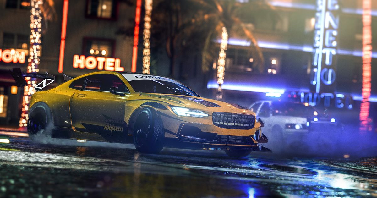 Image of a yellow supercar in Need for Speed Heat
