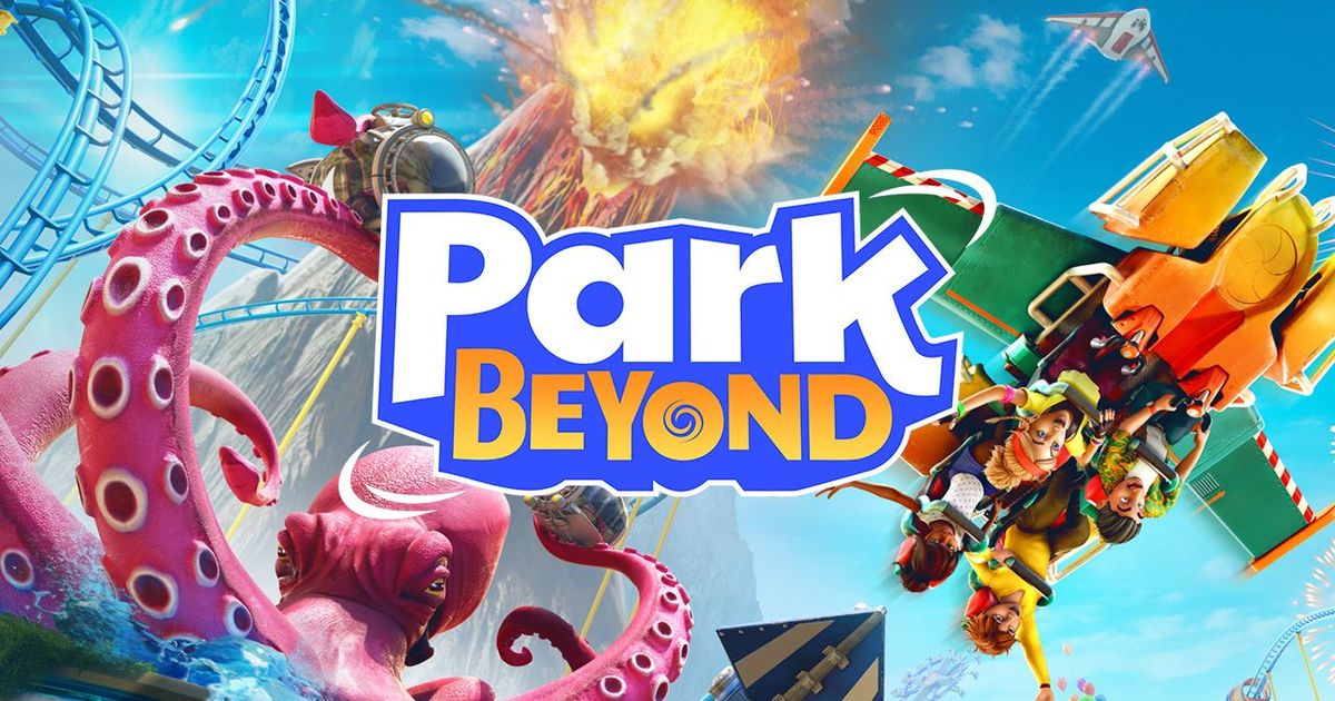 Park Beyond promotional art with roller coaster and angry squid ride