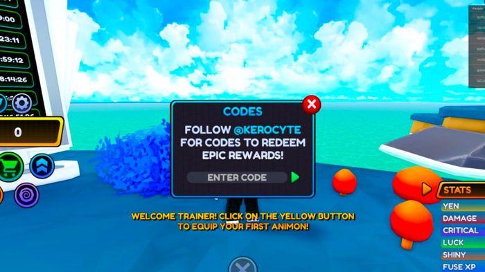 The codes text box in Anime Universe Simulator