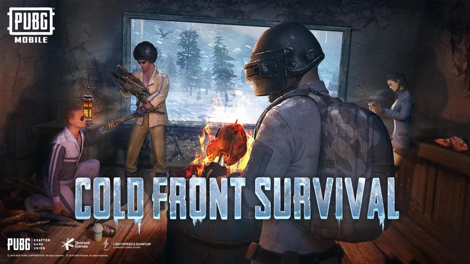 Branches and chicken dinners will be key to keeping your body temperature up in PUBG Mobile's new mode Cold Front Survival.