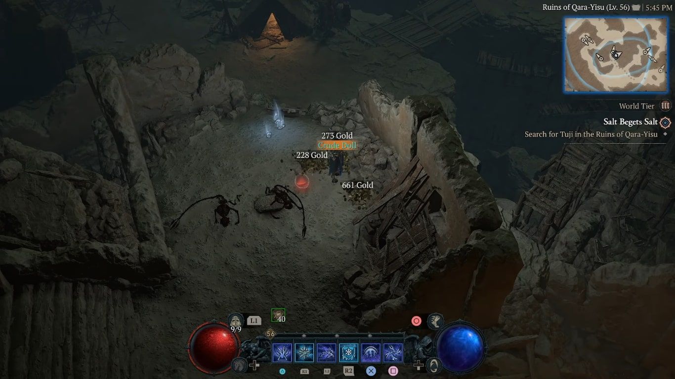 A screenshot of finding the Crude Doll in Diablo 4. 
