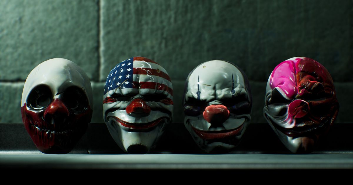 The four masks of the Payday crew