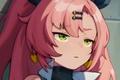 Zenless Zone Zero - pink-haired girl with green eyes frowning
