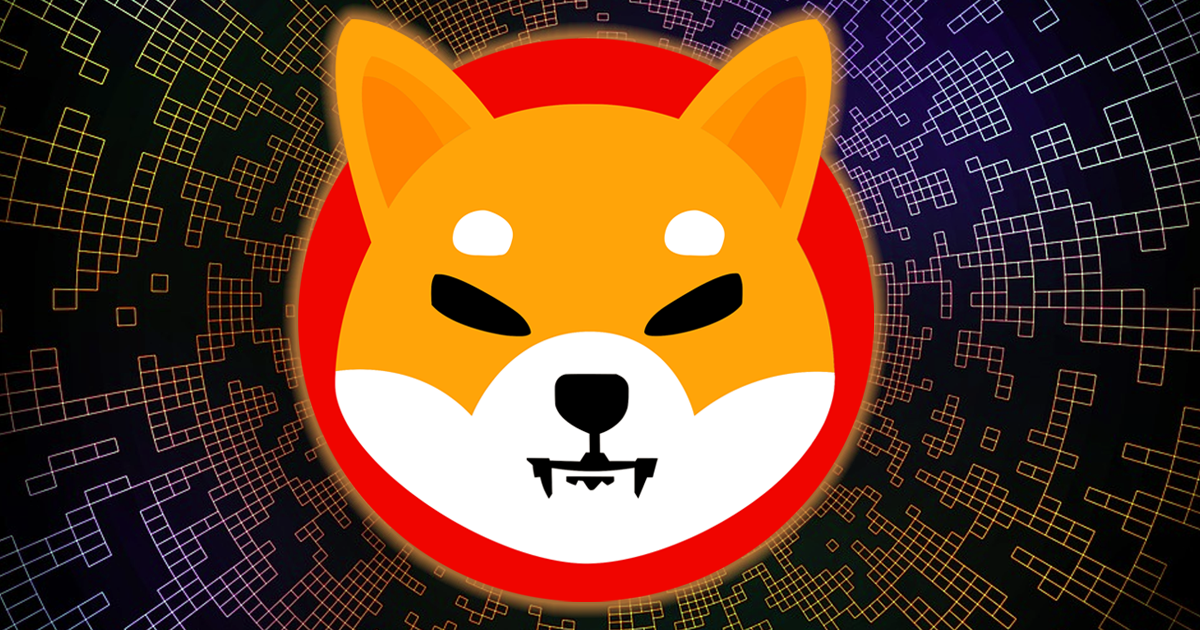 Shiba Inu Logo on a blockchain background
