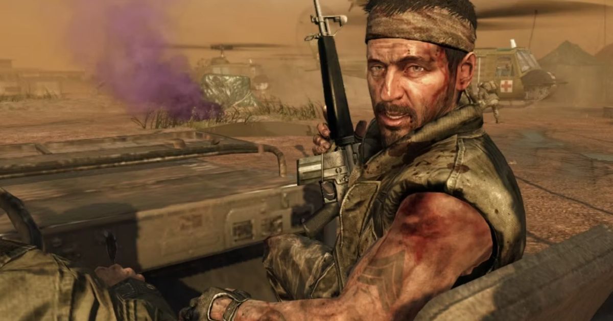 Black Ops 6 - Woods holding a rifle sitting in the front of an SUV