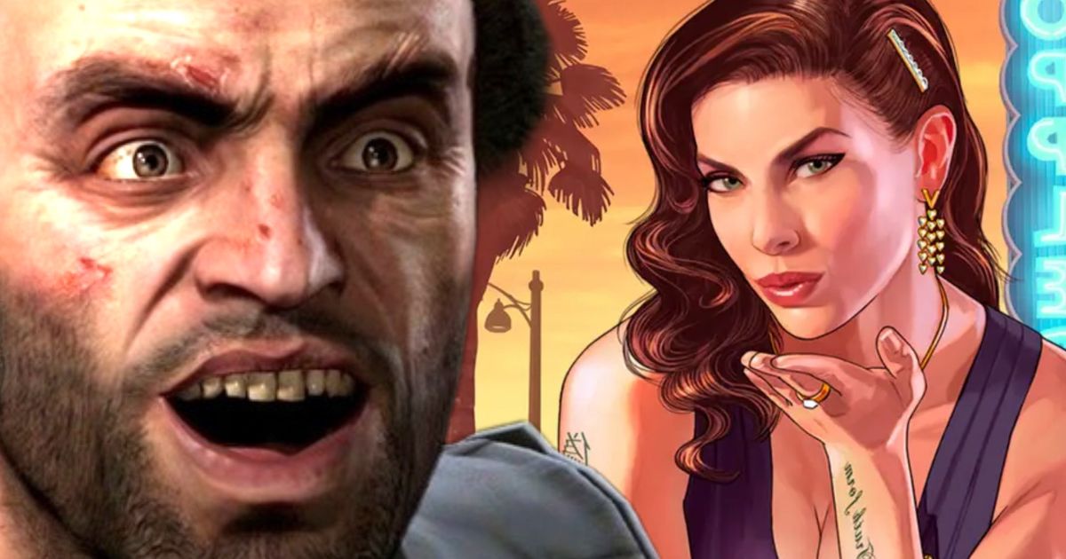 GTA V’s Trevor laughing next to a beautiful woman blowing kisses 