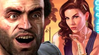 GTA V’s Trevor laughing next to a beautiful woman blowing kisses 