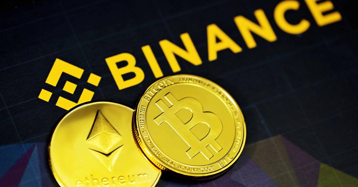Binance Logo with Crypto tokens